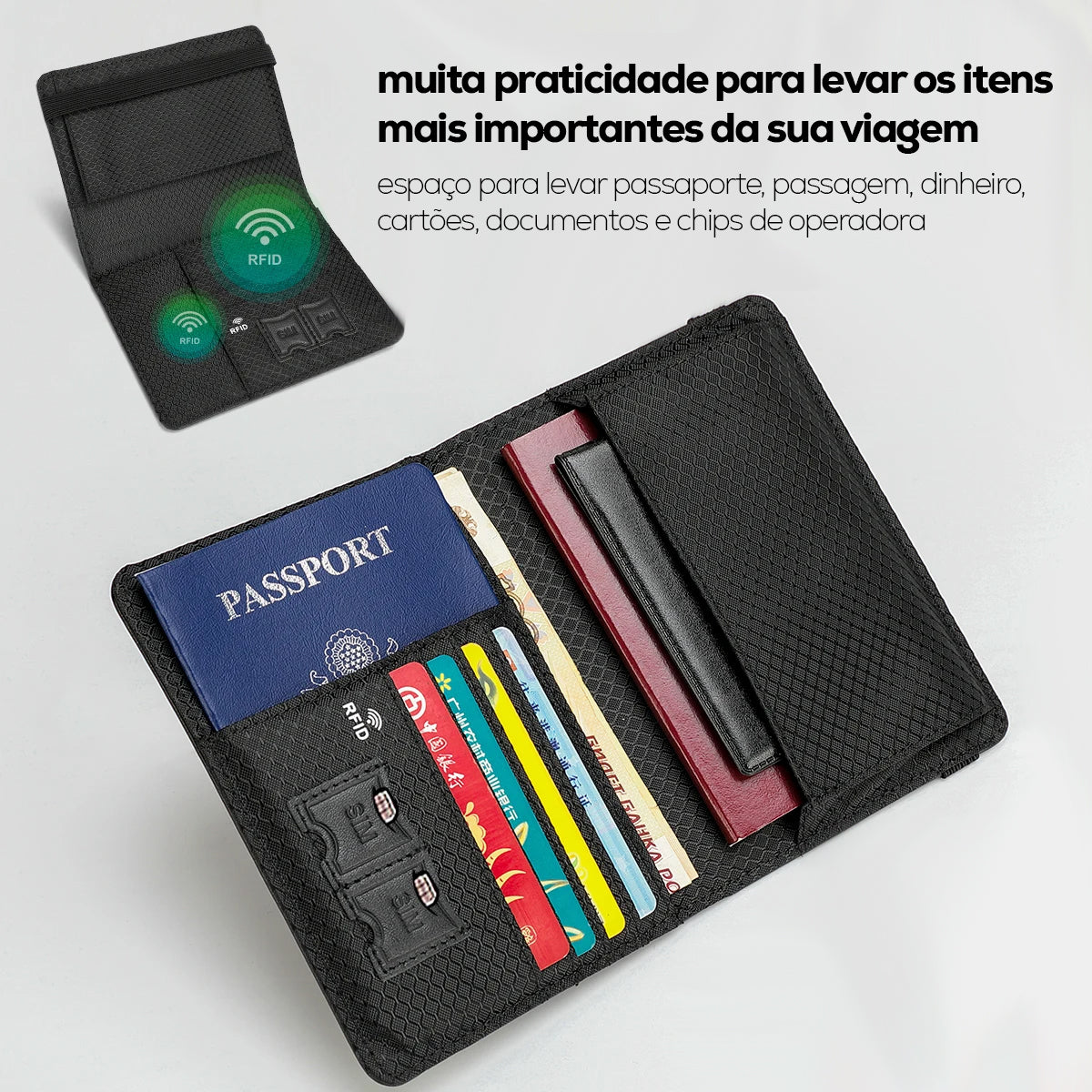 Porta Passaporte Tigernu em Couro Legítimo