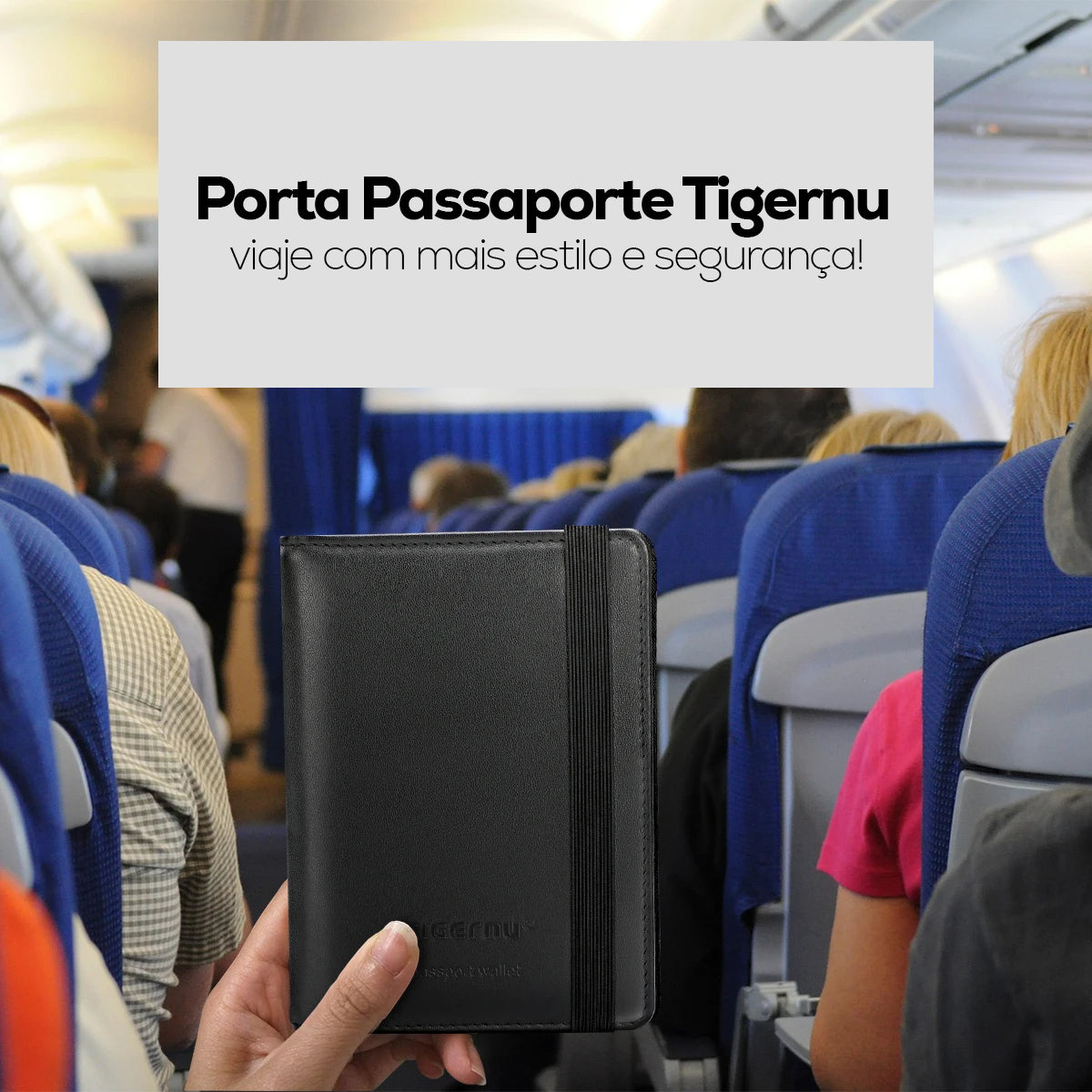 Porta Passaporte Tigernu em Couro Legítimo