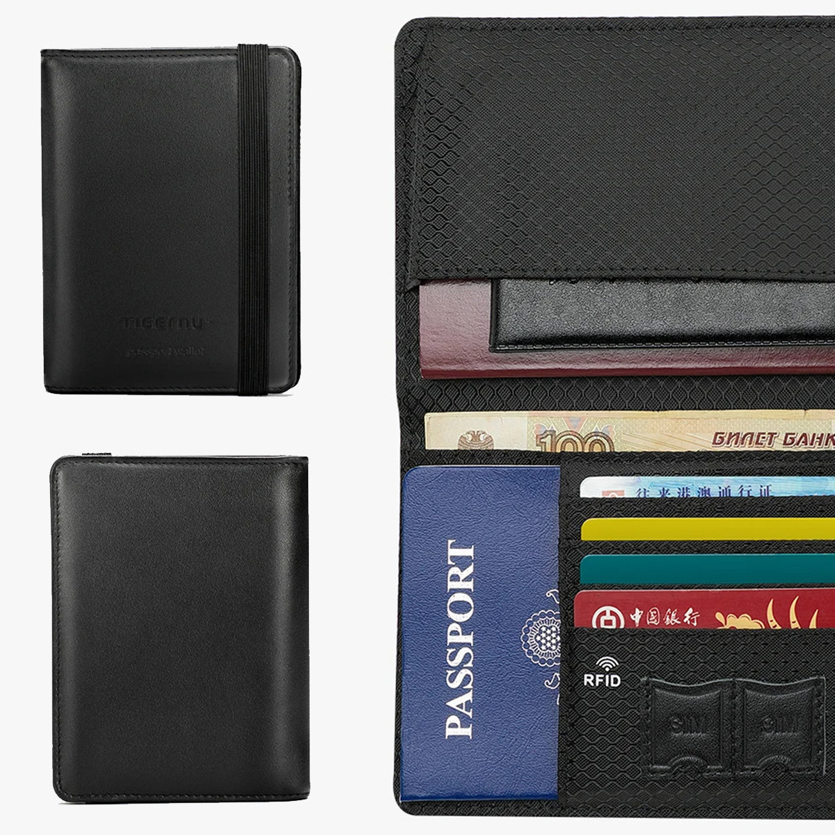 Porta Passaporte Tigernu em Couro Legítimo